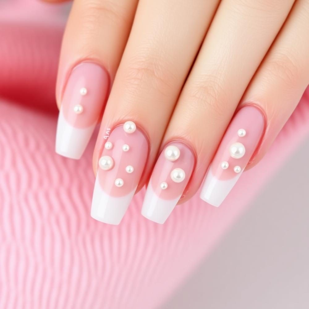 Nail art detail — chrome accents
